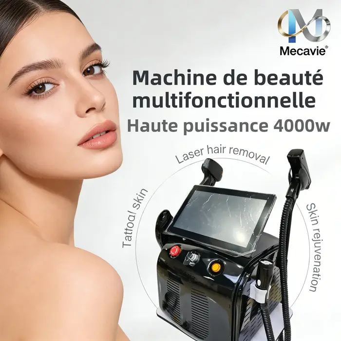 Appareil multifonctionnel de qualité professionnelle 4-en-1 à laser diode 808 nm pour pico-carbone