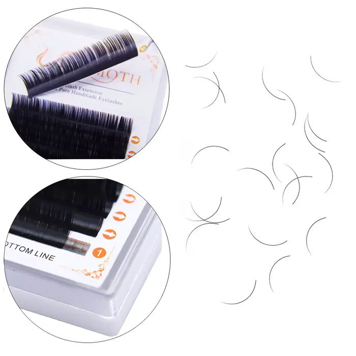 7 plateaux 16 rangées/étui extensions de cils de vison individuelles supples Extension de faux cils 
