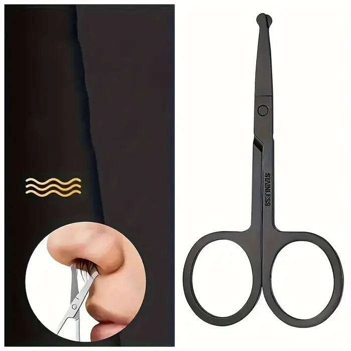 Ciseaux de coupe à tête ronde de précision-coupe de toilettage des poils du nez