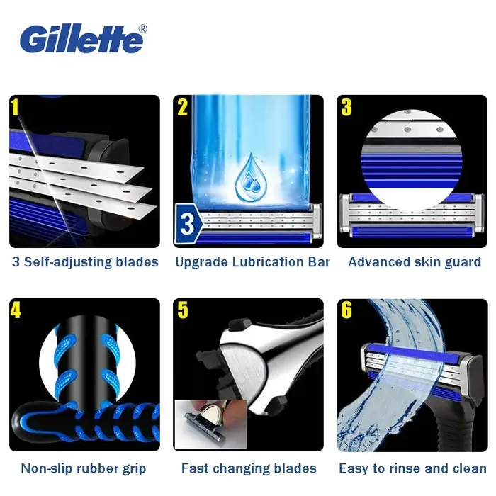 Gillette Sensor Excel rasage lames de rasoir recharges pour hommes Vector3 sécurité