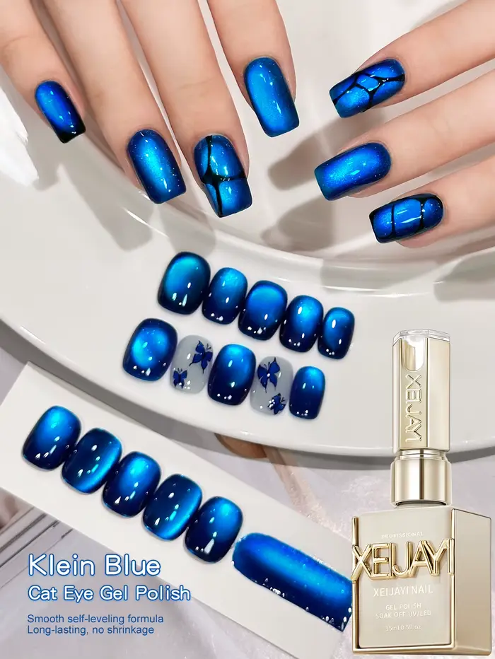 Vernis à ongles Gel œil de chat glace pilée poire de neige 15ml, Gel UV/LED brillant sans bulles à s