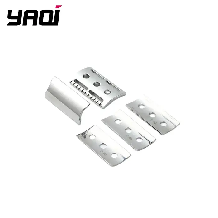 YAQI-Tête de rasoir de sécurité poli en acier inoxydable 316, réglable, différentes lacunes de lame